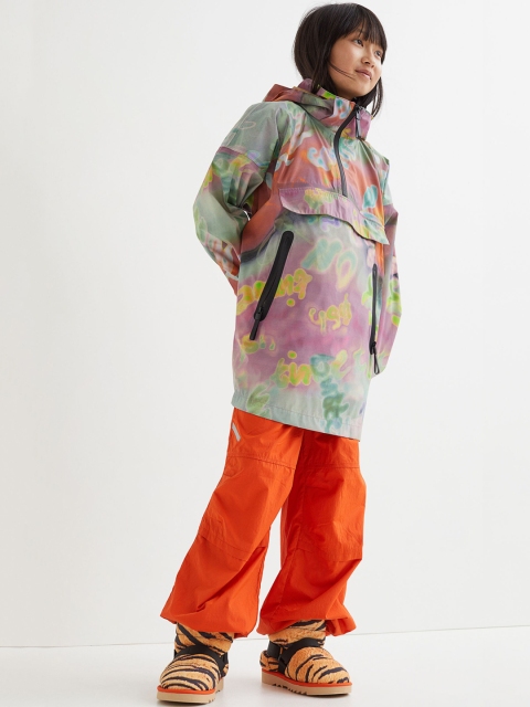 

H&M Girls Green Water-Repellent Nylon Popover Jacket