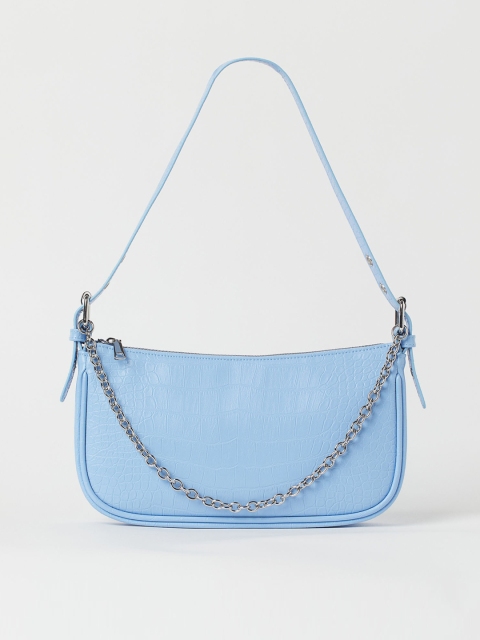 

H&M Women Blue Croc Textured Small Shoulder Bag