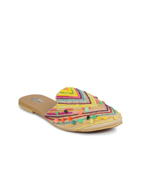 

The Desi Dulhan Women Multicoloured Embroidered Mules, Multi