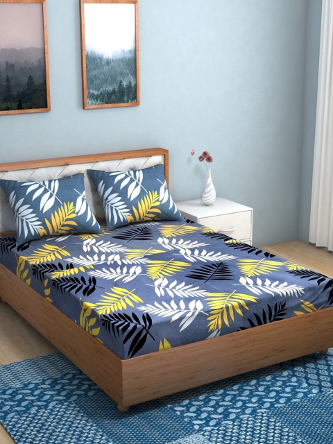 

TAG 7 Blue & White Floral 210 TC 2 King Bedsheet with 4 Pillow Covers