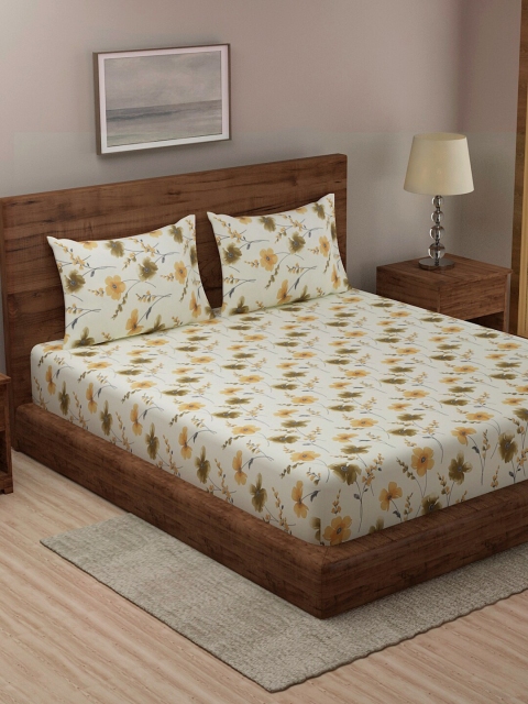 

TAG 7 Blue & Brown Ethnic Motifs 210 TC 2 King Bedsheet with 4 Pillow Covers