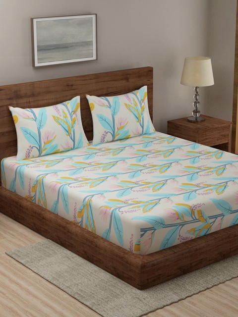 

TAG 7 Multi Floral 210 TC 2 King Bedsheet with 4 Pillow Covers, Na