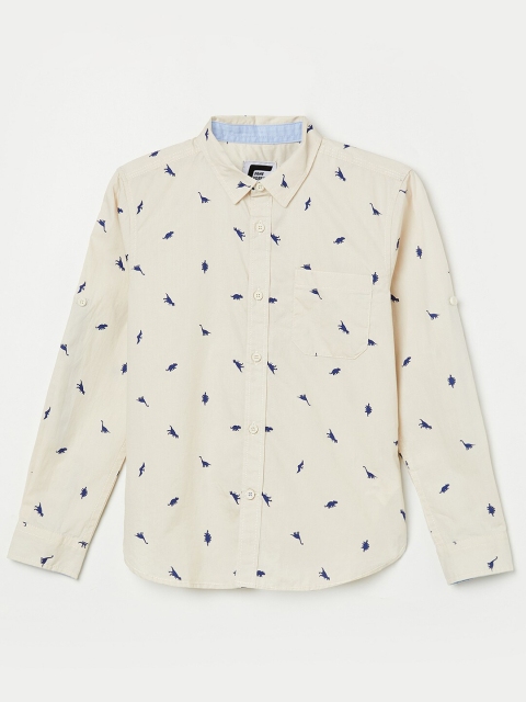 

Fame Forever by Lifestyle Boys Off White Printed Casual Shirt