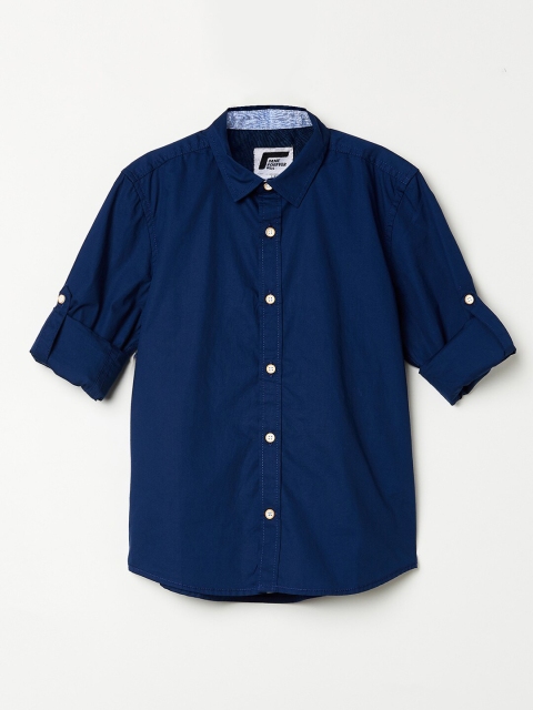 

Fame Forever by Lifestyle Boys Navy Blue Opaque Cotton Casual Shirt