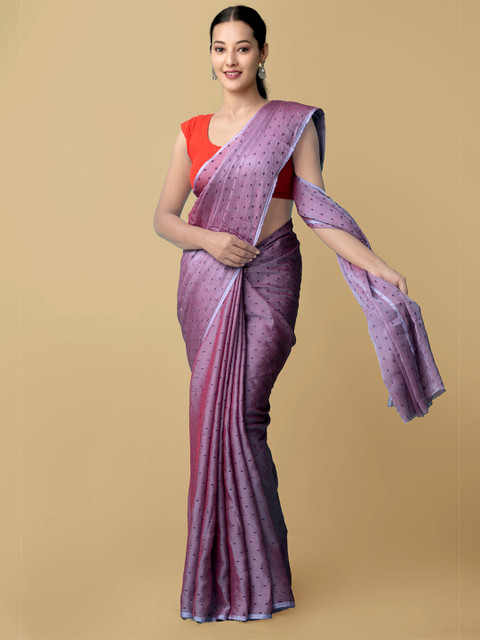 

Unnati Silks Violet Self Design Art Chiffon Saree