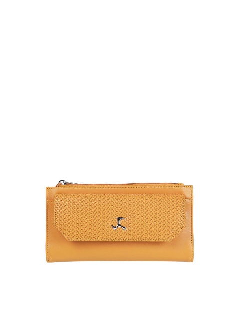

Mochi Women Yellow Textured Envelop Wallet