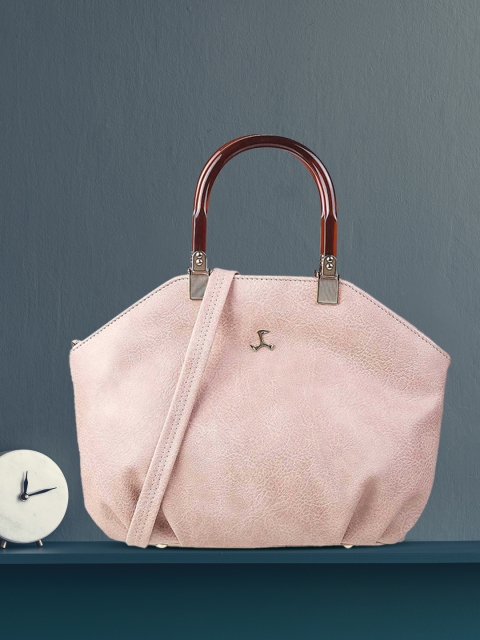 

Mochi Peach-Coloured PU Oversized Shopper Handheld Bag with Fringed
