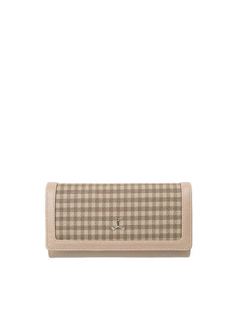

Mochi Beige & Brown Checked Envelope Clutch
