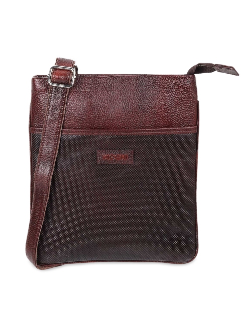

Mochi Brown Colourblocked Leather Structured Sling Bag