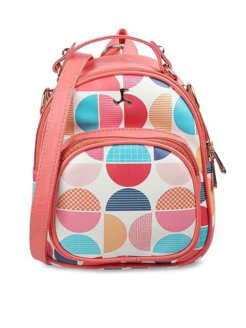 

Mochi Pink Geometric Printed PU Structured Handheld Bag