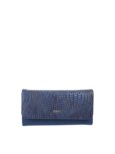 

Mochi Women Blue Textured Envelope Clutch