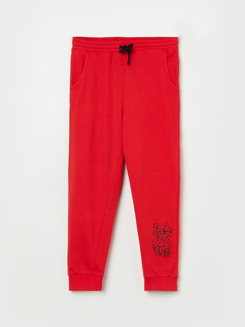 

Fame Forever by Lifestyle Girls Red & Black Solid Pure Cotton Joggers