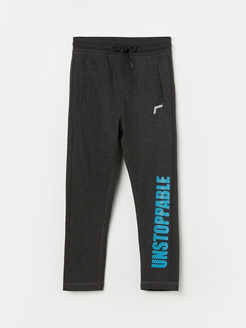

Fame Forever by Lifestyle Boys Charcoal Grey Typography Printed Track Pants
