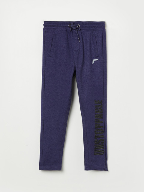 

Fame Forever by Lifestyle Boys Navy Blue & Black Solid Pure Cotton Track Pants