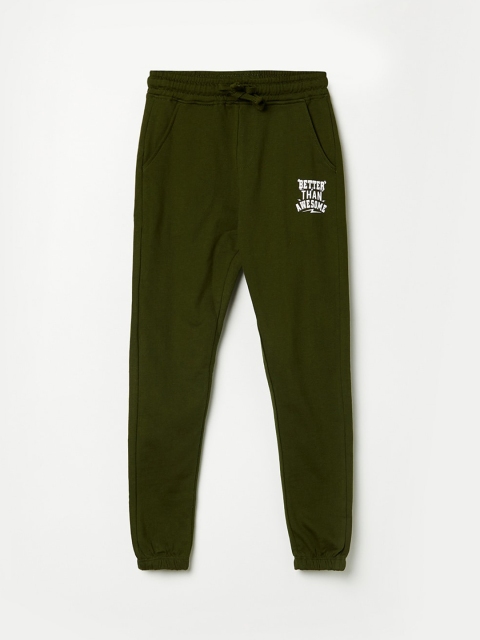 

Fame Forever by Lifestyle Boys Olive Solid Pure Cotton Joggers