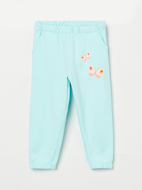 

Juniors Girls Green Solid Pure Cotton Joggers