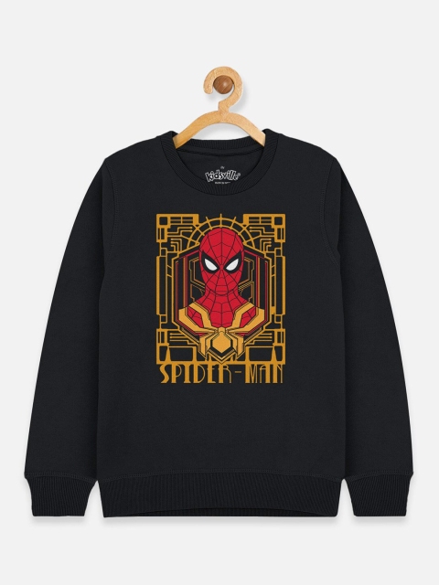 

Kids Ville Boys Black Printed Sweatshirt