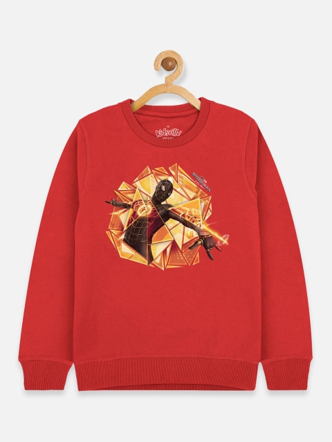 

Kids Ville Boys Red Spider-Man Printed Cotton Blend Sweatshirt