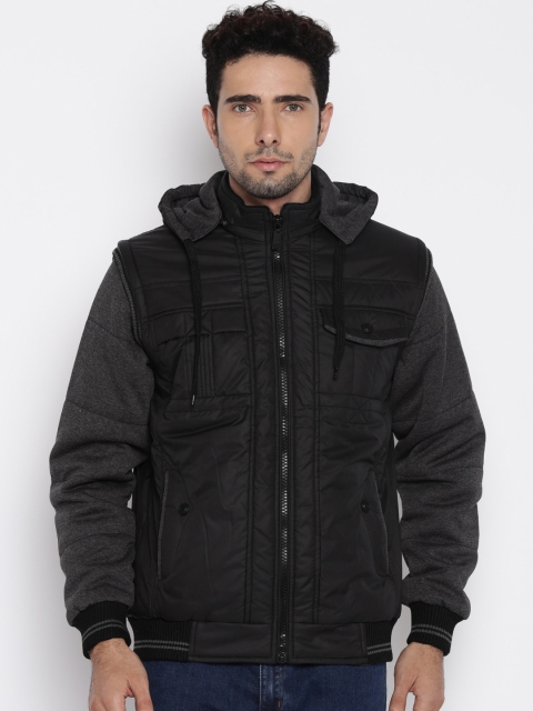 

Fort Collins Black Hooded Jacket with Detachable Sleeves