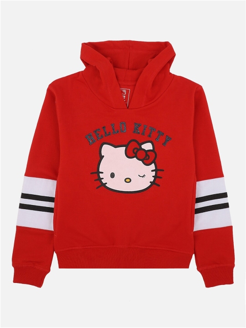

Kids Ville Girls Red Hello Kitty Printed Hooded Sweatshirt