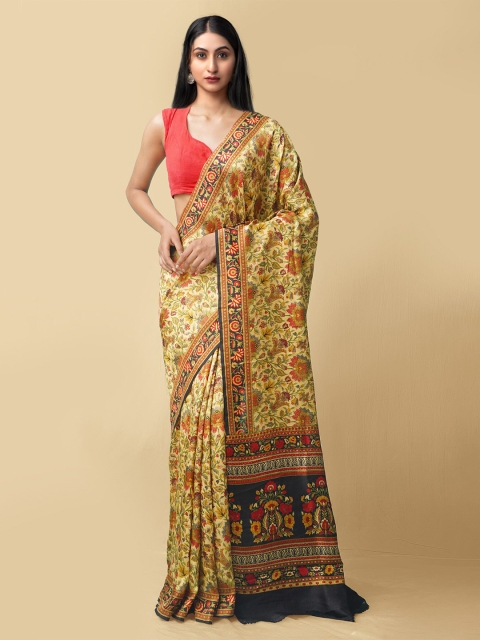 

Unnati Silks Beige & Brown Floral Pure Silk Baluchari Saree