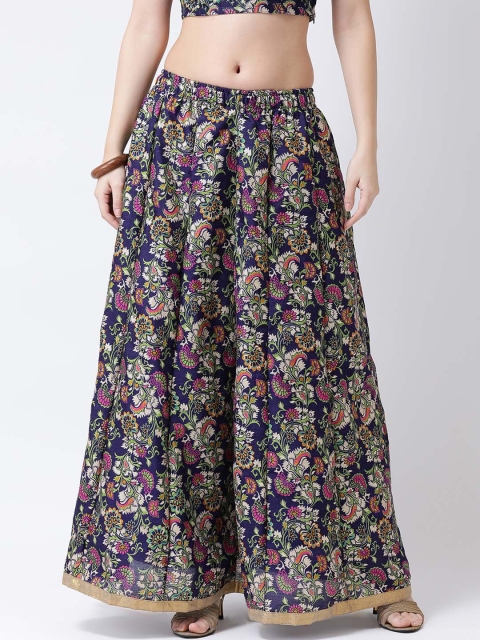 

TULIP 21 Women Navy Blue & Pink Self-Design Maxi Skirt