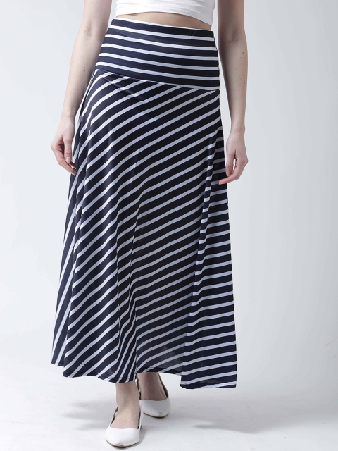 

TULIP 21 Women Navy Blue & White Striped A-Line Maxi Skirt