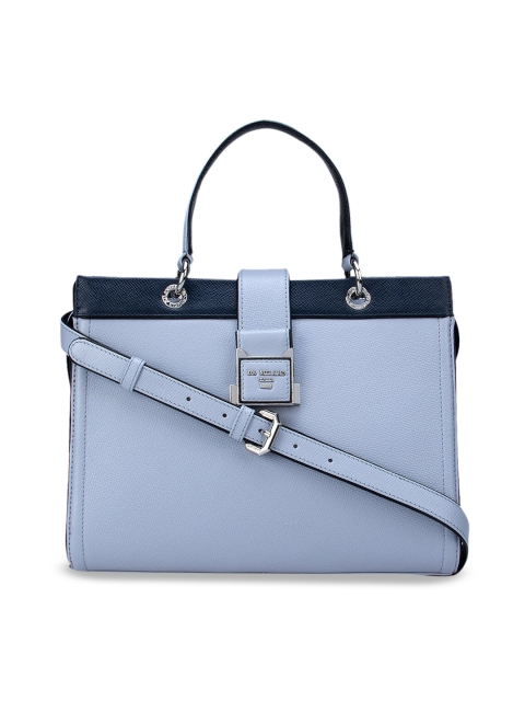 

Da Milano Blue Leather Structured Handheld Bag