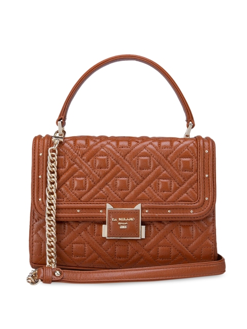 

Da Milano Orange Structured Handheld Bag With Quilted