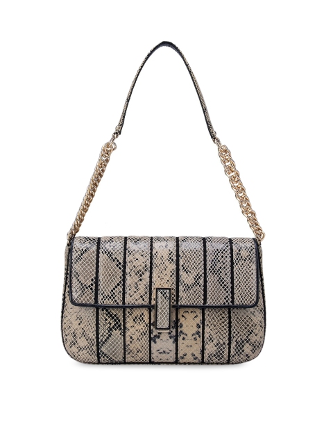 

Da Milano Beige Animal Print Leather Structured Shoulder Bag