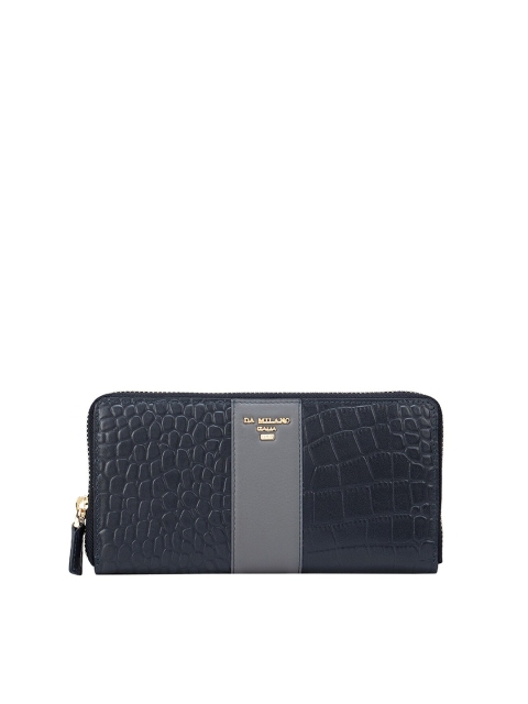 

Da Milano Women Grey Leather Zip Around Wallet