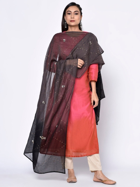 

Fabindia Grey & Silver-Toned Ethnic Motifs Embroidered Cotton Silk Dupatta