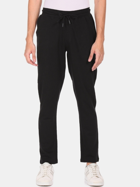 

Arrow Sport Men Black Solid Straight-Fit Pure Cotton Track Pants