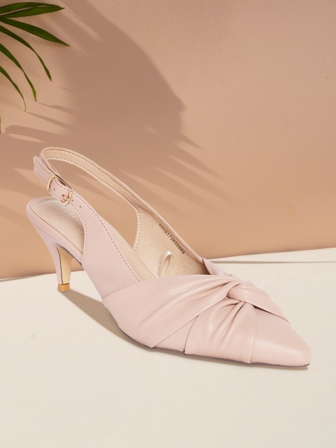 

Forever Glam by Pantaloons Pink PU Kitten Pumps with Bows