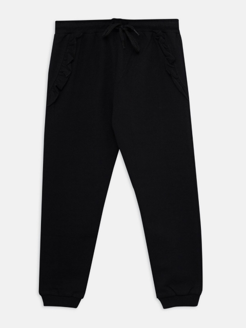 

THETA Girls Black Solid Jogger Capris