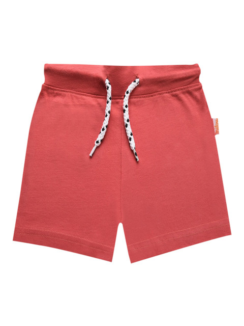

milou Boys Red Solid Mid-Rise Pure Cotton Regular Shorts