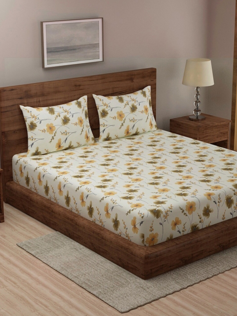 

TAG 7 Pack Of 2 Printed 210 TC 2 King Bedsheet with 4 Pillow Covers, Grey