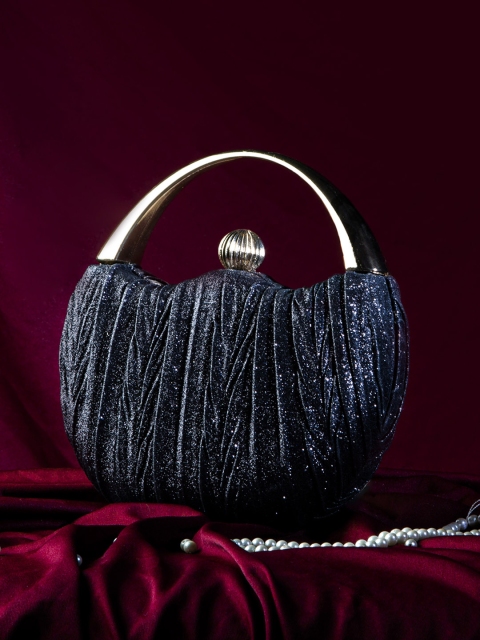 

Kazo Black & Gold-Toned Embellished Box Clutch