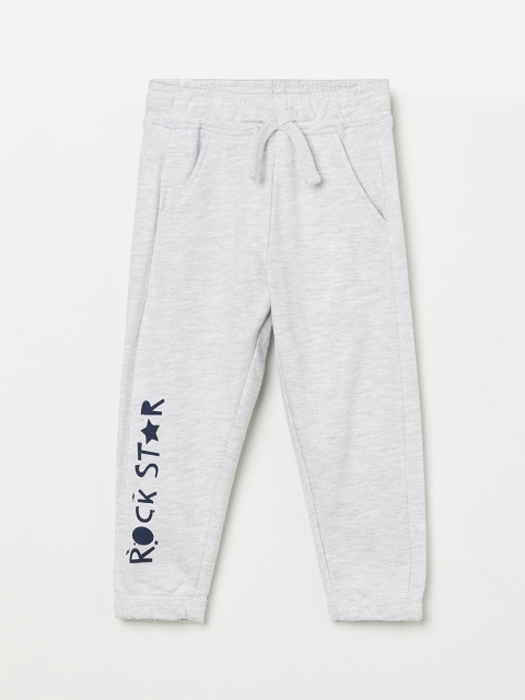 

Juniors Boys Grey Melange Solid Regular-Fit Joggers