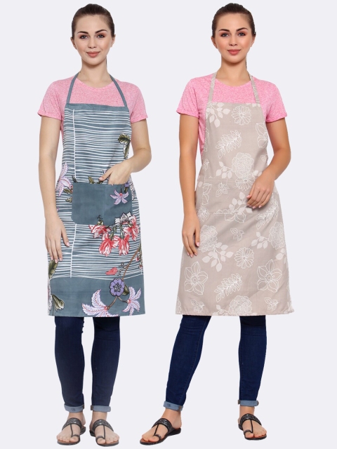 

Arrabi Multicoloured Pack of 2 Printed Aprons, Multi