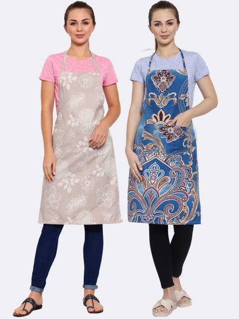 

Arrabi Multicoloured Pack of 2 Printed Aprons, Multi
