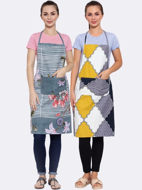 

Arrabi Pack Of 2 Multicoloured Printed Aprons, Multi