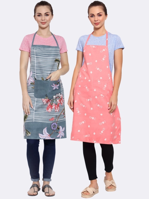 

Arrabi Pack of 2 Multicolored Printed Apron, Multi