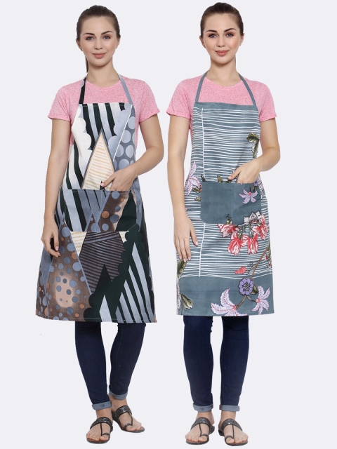 

Arrabi Pack Of 2 Multicoloured Printed Aprons, Multi