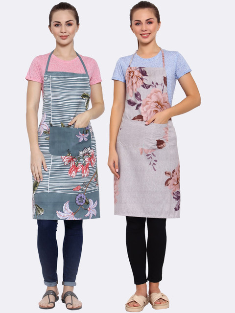 

Arrabi Pack of 2 Multicolored Printed Apron, Multi