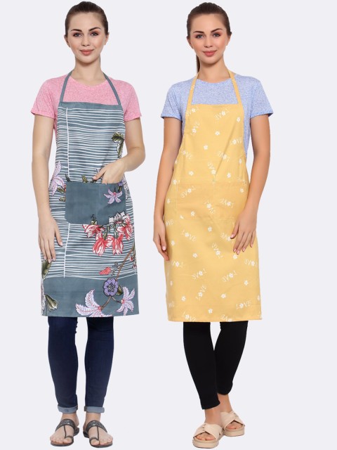 

Arrabi Pack of 2 Multicolored Printed Apron, Multi