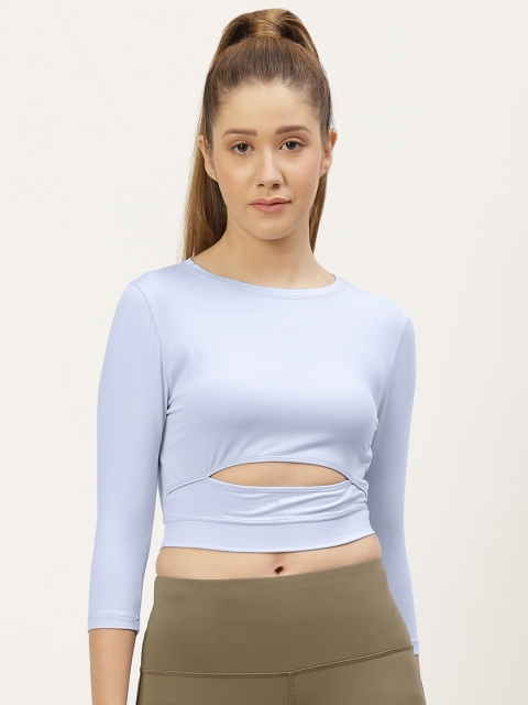 

KICA Women Purple Solid Soft Fabric With Slit Crop Top