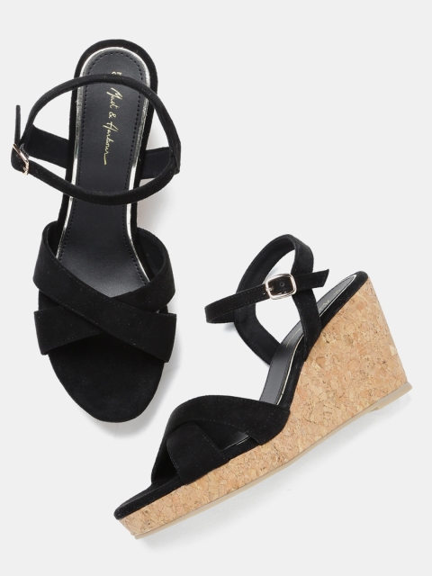 

Mast & Harbour Women Black Wedges