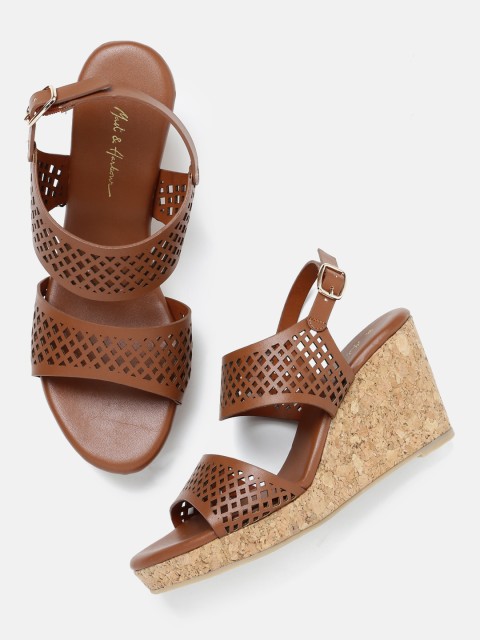 

Mast & Harbour Women Brown Wedges with Laser Cuts