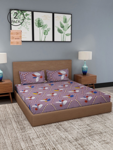 

NEUDIS Multicoloured Floral 180 TC 2 King Bedsheet with 4 Pillow Covers, Multi